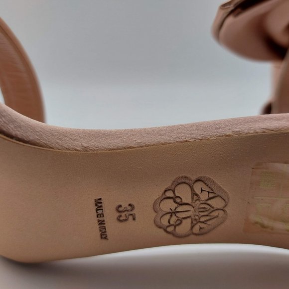 Alexander Mcqueen Pin Heel Nude Bow Sandals - Picture 10 of 14